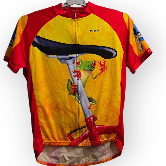 Primal Wear Easy Rider Cycling Jersey Men's XL Yellow Red Graphic Short - Picture 1 of 9